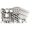 11.50x20.50 mm God Bless America Lapel Pin in 14K White Gold