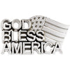 11.50x20.50 mm God Bless America Lapel Pin in 14K White Gold 11.50x20.50 mm God Bless America Lapel Pin in 14K White Gold