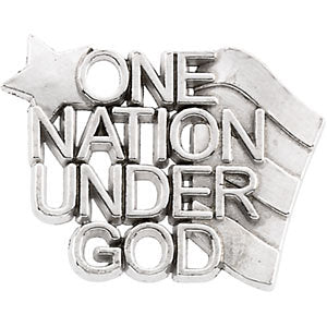 Sterling Silver One Nation Under God Lapel Pin
