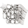 14.00x19.00 mm One Nation Under God Lapel Pin in Sterling Silver