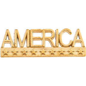 14k White Gold AMERICA Lapel Pin