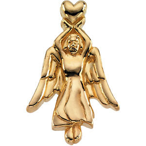 14k White Gold Angel Lapel Pin