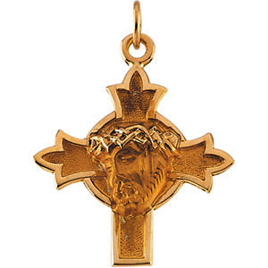 14k Yellow Gold 22.5x21.5mm Face of Jesus Pendant 14k Yellow Gold 22.5x21.5mm Face of Jesus Pendant