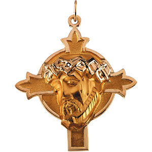 14k Yellow Gold 37x35mm Face of Jesus Pendant 14k Yellow Gold 37x35mm Face of Jesus Pendant