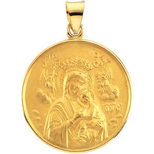 18k Yellow Gold 24.5mm Our Lady of Perpetual Help Medal 18k Yellow Gold 24.5mm Our Lady of Perpetual Help Medal