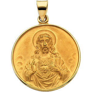18k Yellow Gold 24.5mm Sacred Heart Medal 18k Yellow Gold 24.5mm Sacred Heart Medal