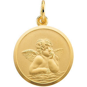 14k Yellow Gold 18mm Angel Medal 14k Yellow Gold 18mm Angel Medal