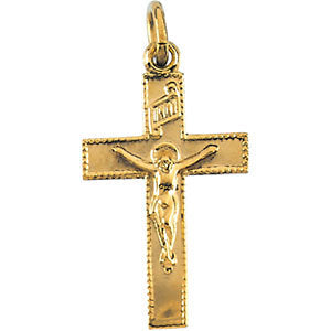 14k Yellow Gold 14x9mm Child's Crucifix Pendant