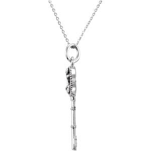 Sterling Silver The Key of Strength for a Father Pendant with Chain