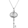 The Key of Strength for a Father Pendant with Chain and Box in Sterling Silver