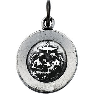 Sterling Silver 11.75mm Baptismal Medal Sterling Silver 11.75mm Baptismal Medal