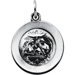 Sterling Silver 14.75mm Baptismal Medal Sterling Silver 14.75mm Baptismal Medal