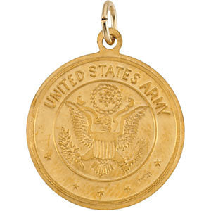 14k Yellow Gold 18mm Reversible St. Christopher/U.S. Army Medal 14k Yellow Gold 18mm Reversible St. Christopher/U.S. Army Medal
