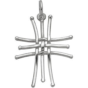 Sterling Silver 22.5x18mm Weave Design Cross Pendant Sterling Silver 22.5x18mm Weave Design Cross Pendant