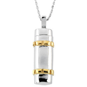 Ash Cylinder Pendant with Sterling Silver Chain with Box