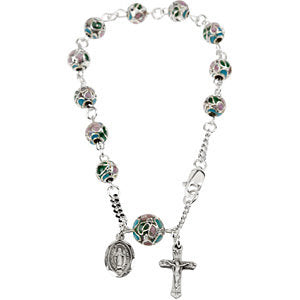 Sterling Silver Rosary Bracelet Sterling Silver Rosary Bracelet