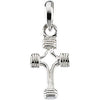 Sterling Silver 14.75x10mm Tubular Cross Pendant Sterling Silver 14.75x10mm Tubular Cross Pendant