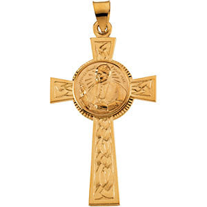 14k Yellow Gold 39.75x24.75mm Pope John Paul II Cross Pendant 14k Yellow Gold 39.75x24.75mm Pope John Paul II Cross Pendant