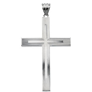 Sterling Silver 57.5x38.5mm Hollow Cross Pendant Sterling Silver 57.5x38.5mm Hollow Cross Pendant