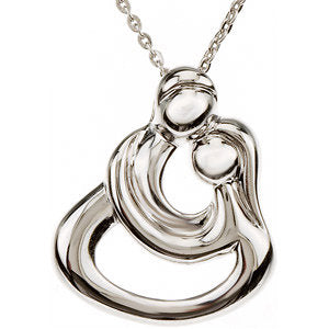 Sterling Silver Embraced by the Heart™ Couples Necklace