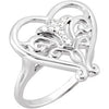 Pure In Heart Ring for Ladies with Card and Box in Sterling Silver ( Size 7 )