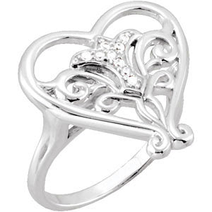 Sterling Silver Pure in Heart Ring for Ladies without Box, Size 7
