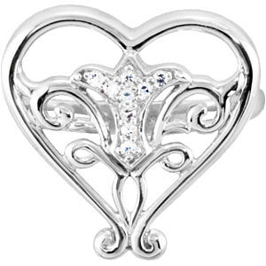 Sterling Silver Pure in Heart Ring for Ladies with Card and Box, Size 7