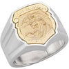 St. Michael Badge Ring in Sterling Silver & 14K Yellow Gold (Size 10) St. Michael Badge Ring in Sterling Silver & 14K Yellow Gold (Size 10)