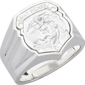 Sterling Silver St. Michael Badge Ring, Size 10 Sterling Silver St. Michael Badge Ring, Size 10