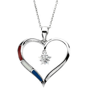 Sterling Silver Heart of Honor Pendant & Chain