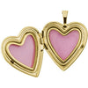 14K Yellow Gold-Plated Sterling Silver Breast Cancer Awareness Heart Locket