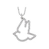 1/4 CTW Diamond Dove Necklace in 14K White Gold