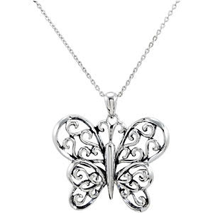 Sterling Silver The Butterfly Principle Necklace Sterling Silver The Butterfly Principle Necklace