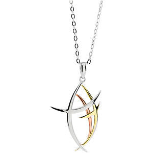 Yellow/Rose Gold Plated Sterling Silver Walk Worth Necklace Yellow/Rose Gold Plated Sterling Silver Walk Worth Necklace