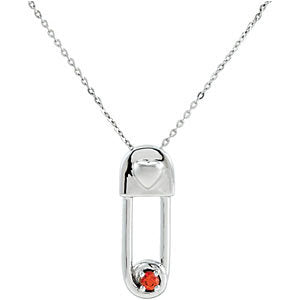 Sterling Silver Safe in My Love Birthstone Necklace Sterling Silver Safe in My Love Birthstone Necklace