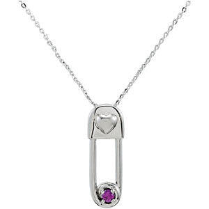 Sterling Silver Safe in My Love Birthstone Necklace Sterling Silver Safe in My Love Birthstone Necklace