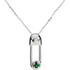 Safe in My Love' May Birthstone Pendant and Chain in Sterling Silver