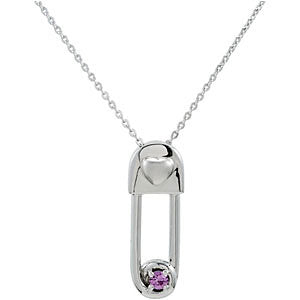 Sterling Silver Safe in My Love Birthstone Necklace Sterling Silver Safe in My Love Birthstone Necklace