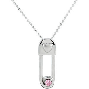 Sterling Silver Safe in My Love Birthstone Necklace Sterling Silver Safe in My Love Birthstone Necklace