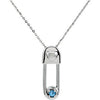 Safe in My Love' December Birthstone Pendant and Chain in Sterling Silver