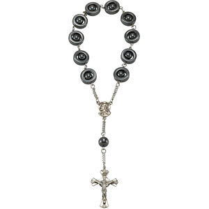 Sterling Silver Madonna Meditation Rosary w/ Hematite Beads Sterling Silver Madonna Meditation Rosary w/ Hematite Beads