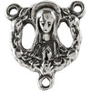 Sterling Silver 15.56x14.13mm Mary and Jesus Rosary Center Medal Sterling Silver 15.56x14.13mm Mary and Jesus Rosary Center Medal