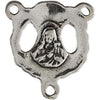 Sterling Silver 15.56x14.13mm Mary and Jesus Rosary Center Medal Sterling Silver 15.56x14.13mm Mary and Jesus Rosary Center Medal