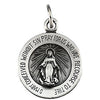 12.00 mm Round Miraculous Pendant Medal with 18 inch Chain in Sterling Silver 12.00 mm Round Miraculous Pendant Medal with 18 inch Chain in Sterling Silver