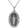 29.00x20.00 mm Miraculous Medal with 24 inch Chain in Sterling Silver 29.00x20.00 mm Miraculous Medal with 24 inch Chain in Sterling Silver
