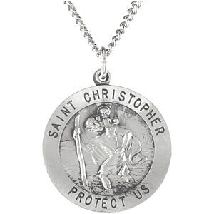 Sterling Silver 33mm St. Christopher Medal Sterling Silver 33mm St. Christopher Medal