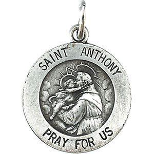 Sterling Silver 15mm St. Anthony Medal Sterling Silver 15mm St. Anthony Medal