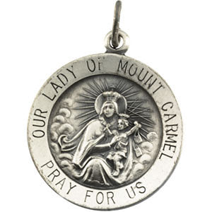 Sterling Silver 18.25mm Our Lady of Mount Carmel Medal Pendant Sterling Silver 18.25mm Our Lady of Mount Carmel Medal Pendant