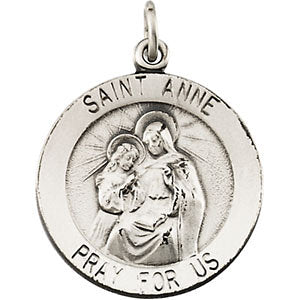Sterling Silver 18.25mm St. Anne Medal Sterling Silver 18.25mm St. Anne Medal