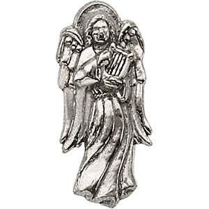 14k White Gold Angel with Harp Lapel Pin 14k White Gold Angel with Harp Lapel Pin